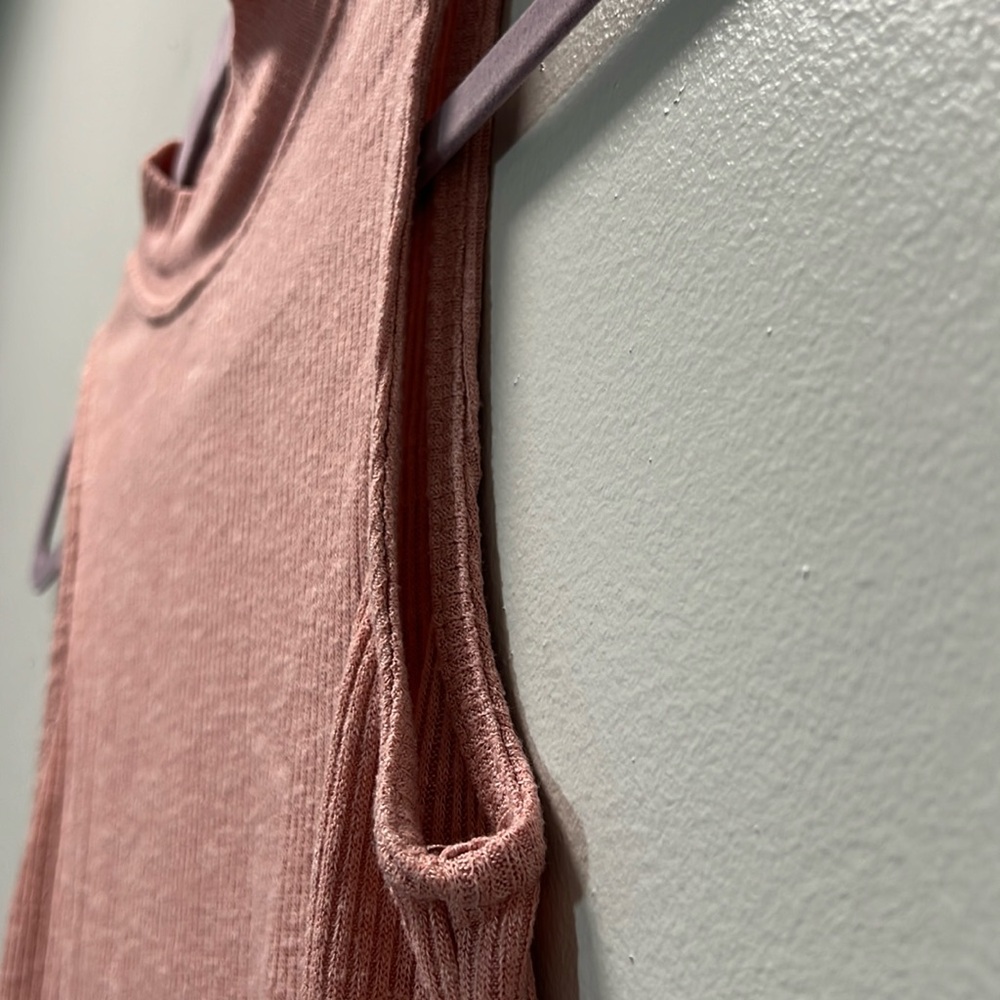 Pink Tank Top - Ribbed Mock Neck - Racerback Fit - Picture 3 of 13